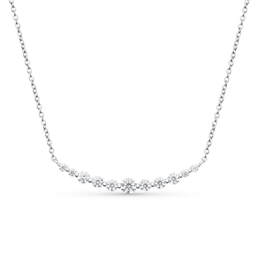 Undec Diamond Curved Bar Necklace