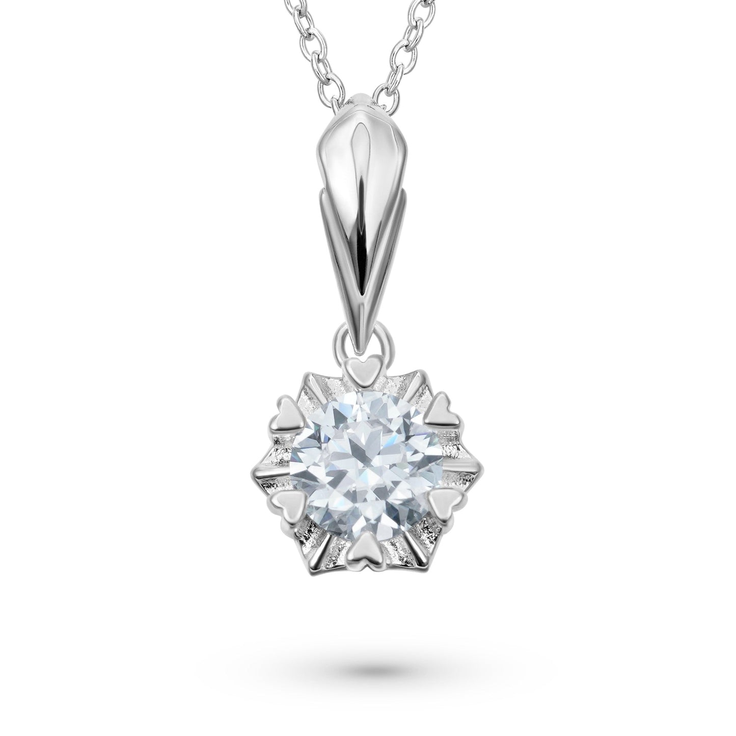 1 Carat Round Cut Moissanite Snowflake Necklace