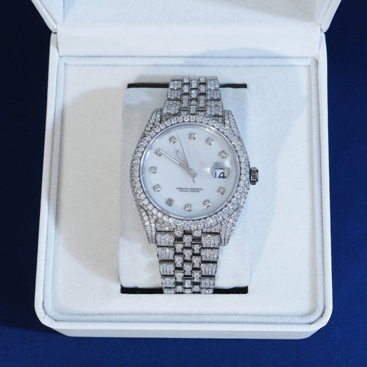 Moissanite Diamond White Dial DJ40 Watch