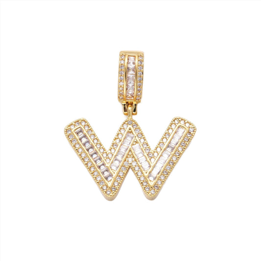 Baguette Initial Pendant