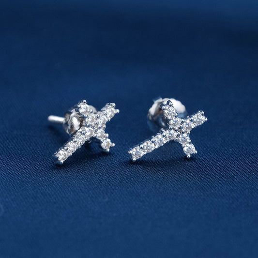 Moissanite S925 Cross Stud Earrings