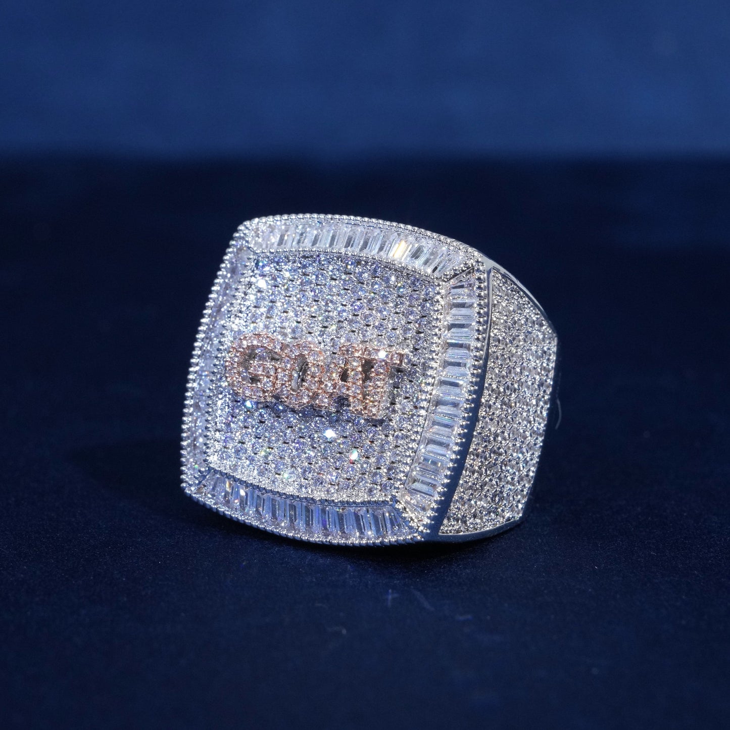 Custom Letter Iced Boss Ring
