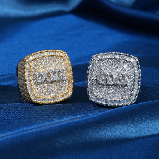 Custom Letter Iced Boss Ring