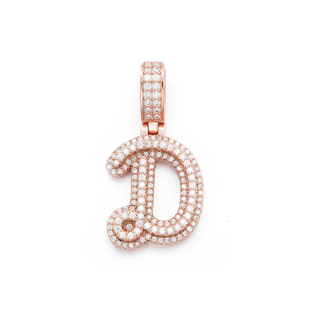 Diamond Script Initial Pendant