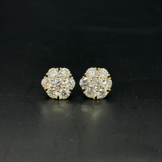 Iced Out Lab Earrings VS1 Flower