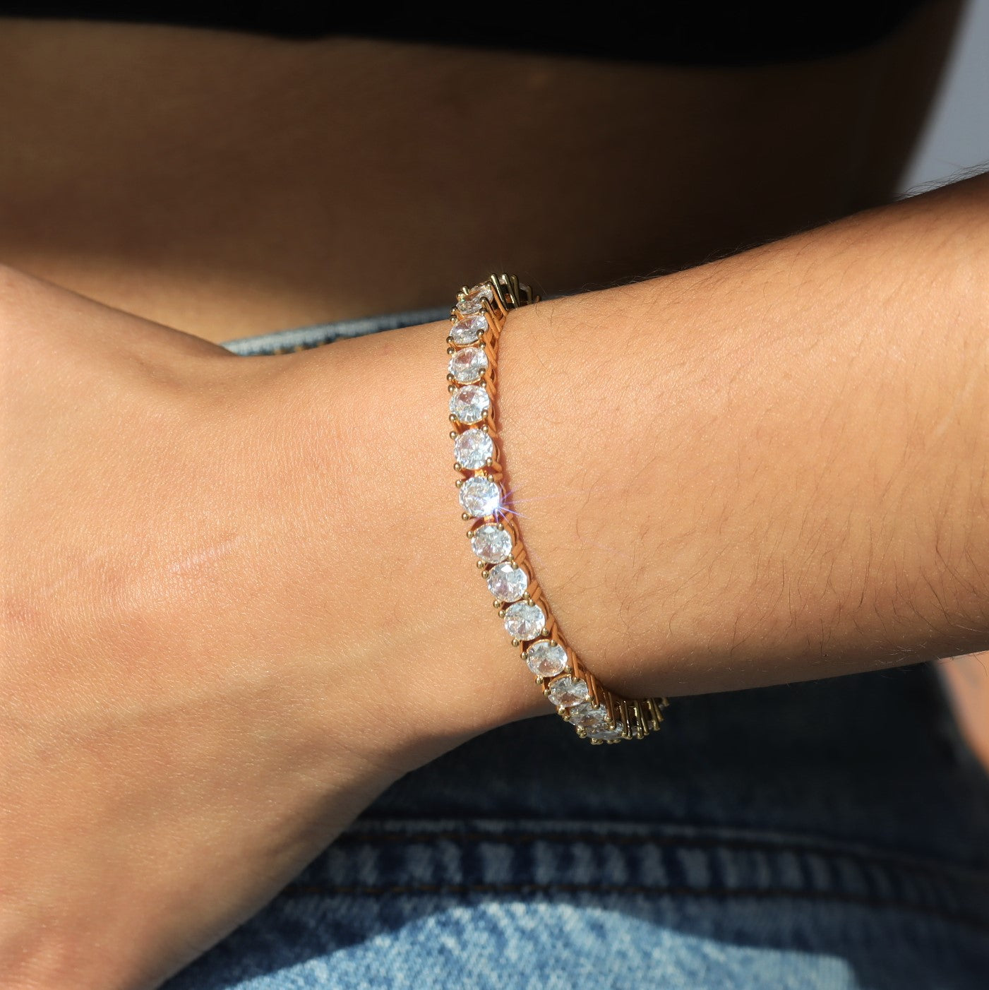 5mm Round Cut Diamond Tennis Bracelet-Moissanite 50% OFF