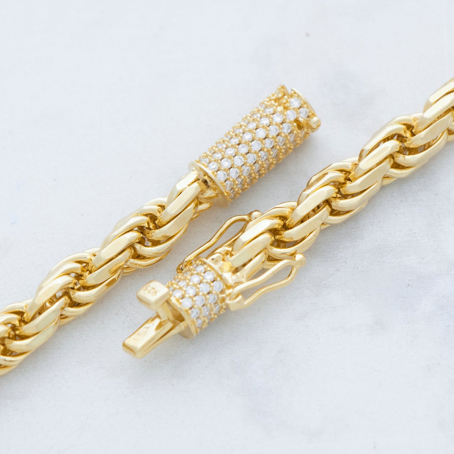 6mm Rope Chain With Moissanite Clasp