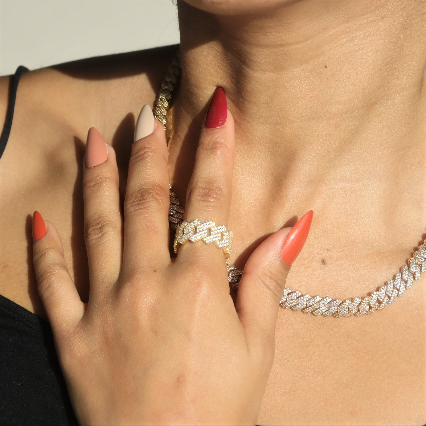 Women's Moissanite Prong Cuban Ring