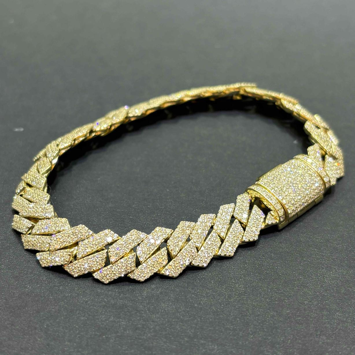 10k VVS-1 BUST DOWN CUBAN LINK BRACELET REAL CVD DIAMONDS