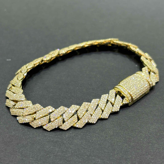 10k VVS-1 BUST DOWN CUBAN LINK BRACELET REAL CVD DIAMONDS
