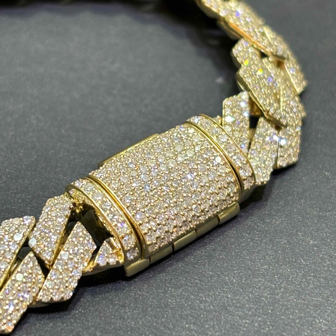 10k VVS-1 BUST DOWN CUBAN LINK BRACELET REAL CVD DIAMONDS