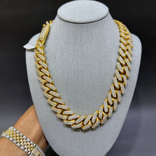 10k Two Tone VS1 Bust Down Cuban Link Chain
