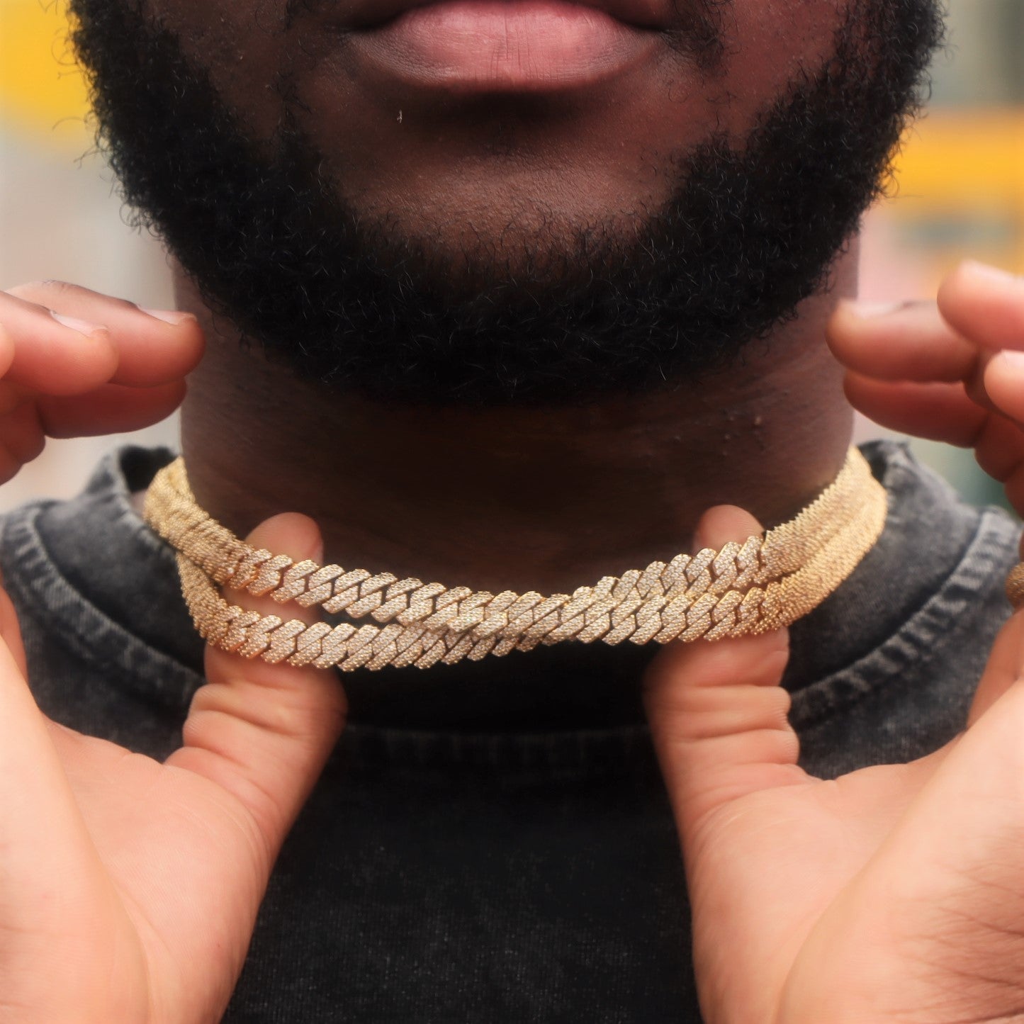 8mm Diamond Prong Cuban Chain