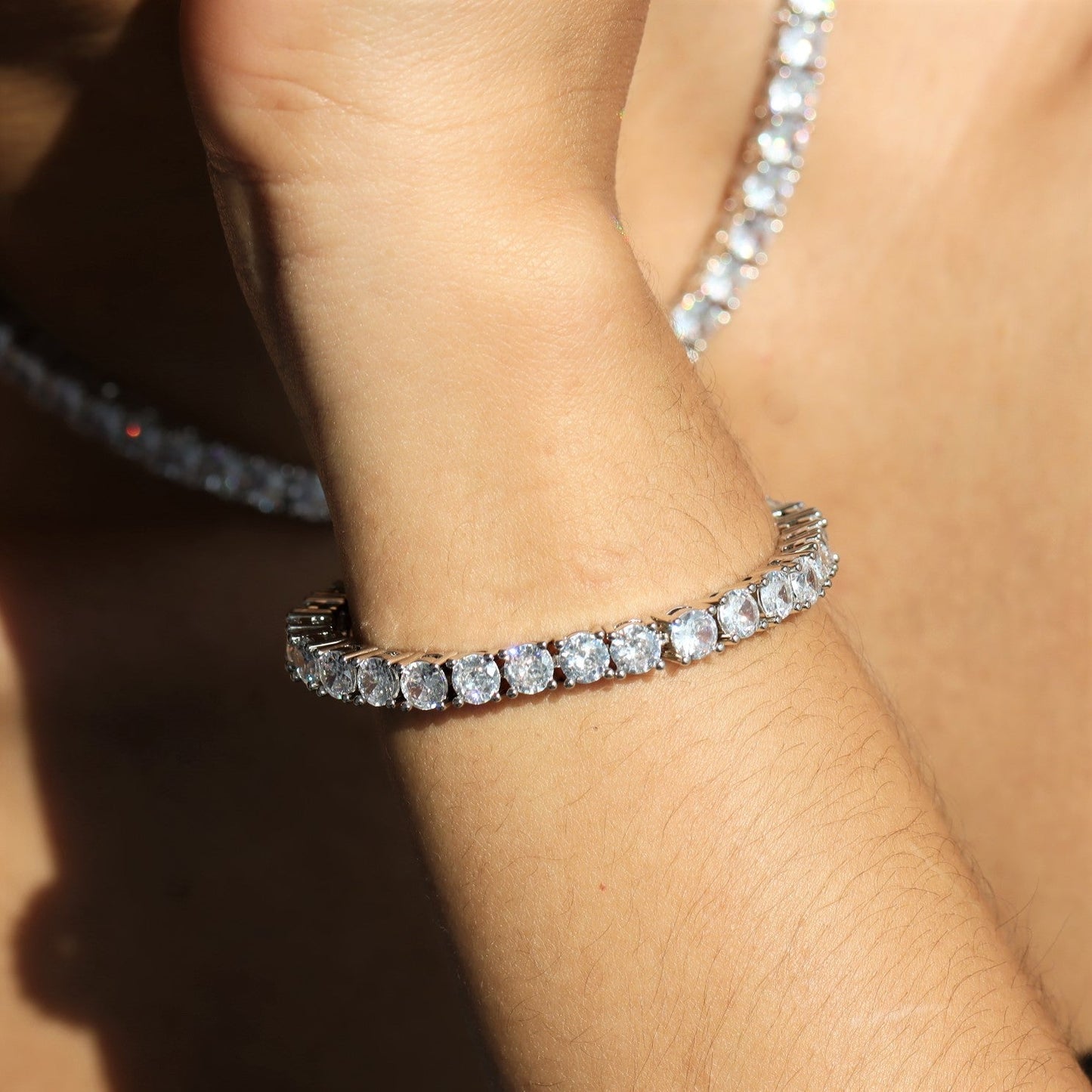 5mm Round Cut Diamond Tennis Bracelet-Moissanite 50% OFF
