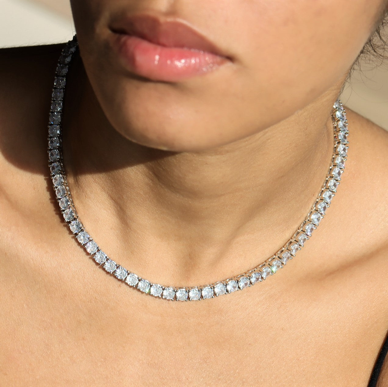 5mm Round Cut Diamond Tennis Chain-50% OFF Moissanite Chains