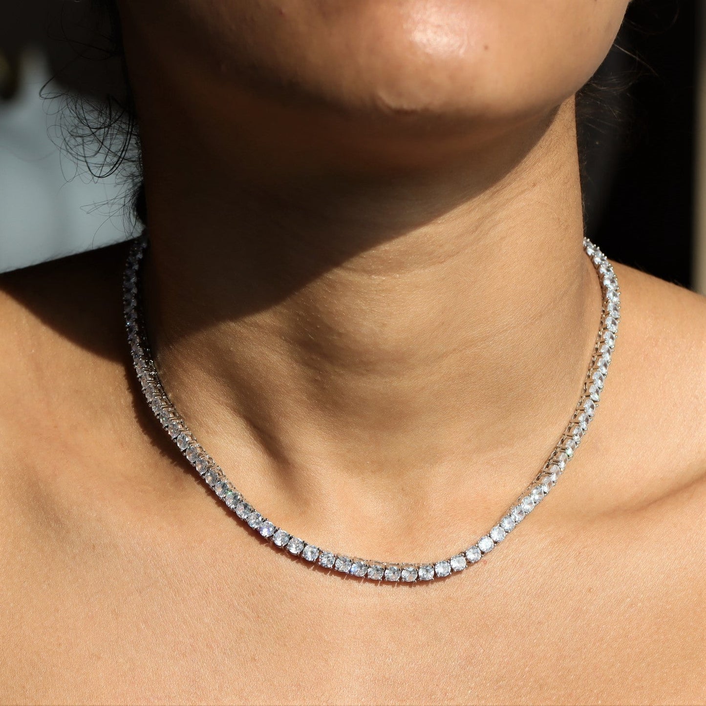 4mm Tennis Chain with Round Cut Diamond-Moissanite 50% OFF