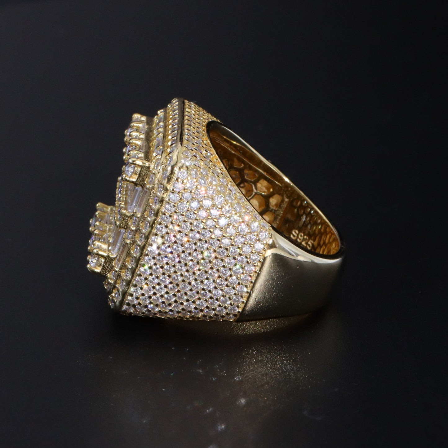 Moissanite Baguette Signet Ring