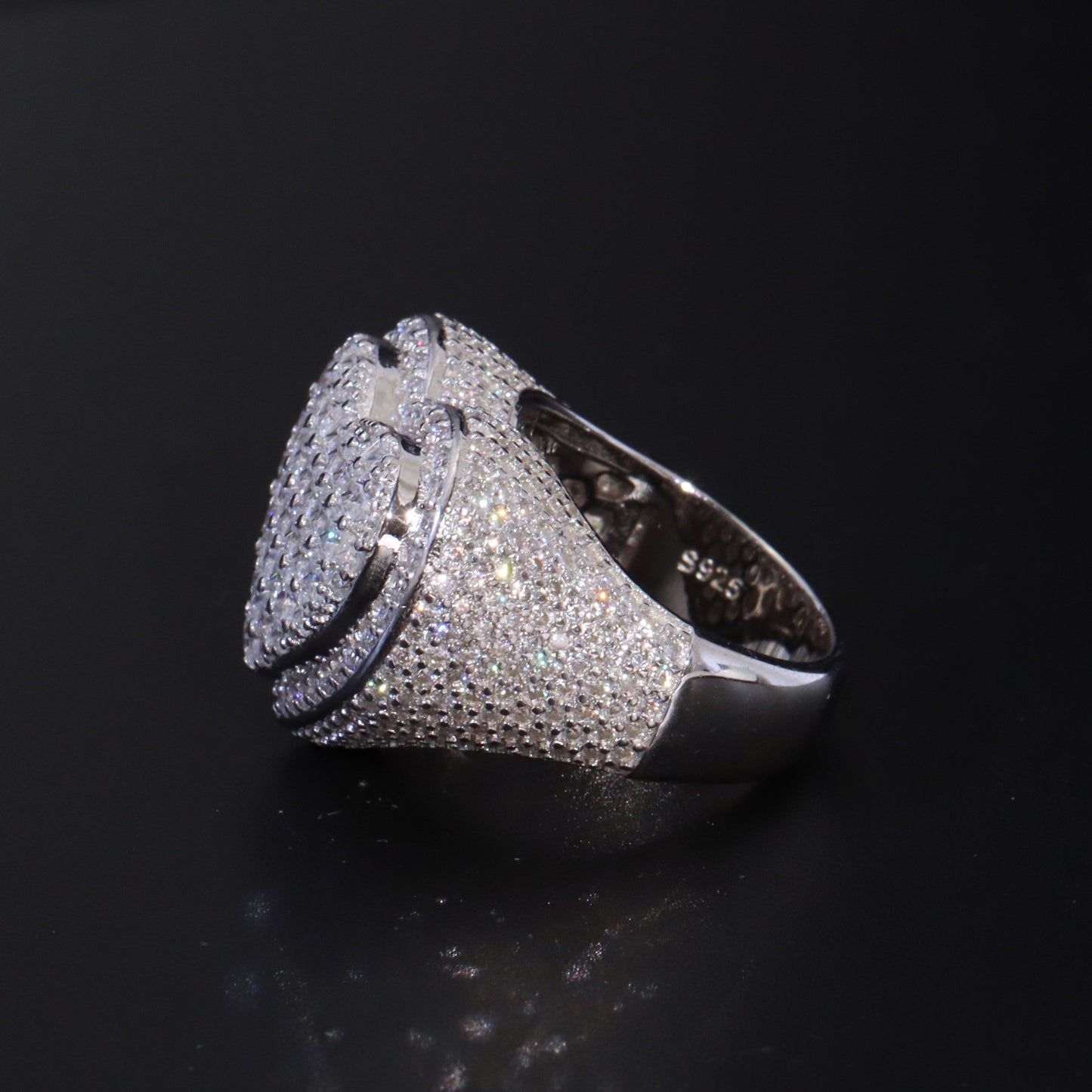 Moissanite Diamond Heart Signet Ring