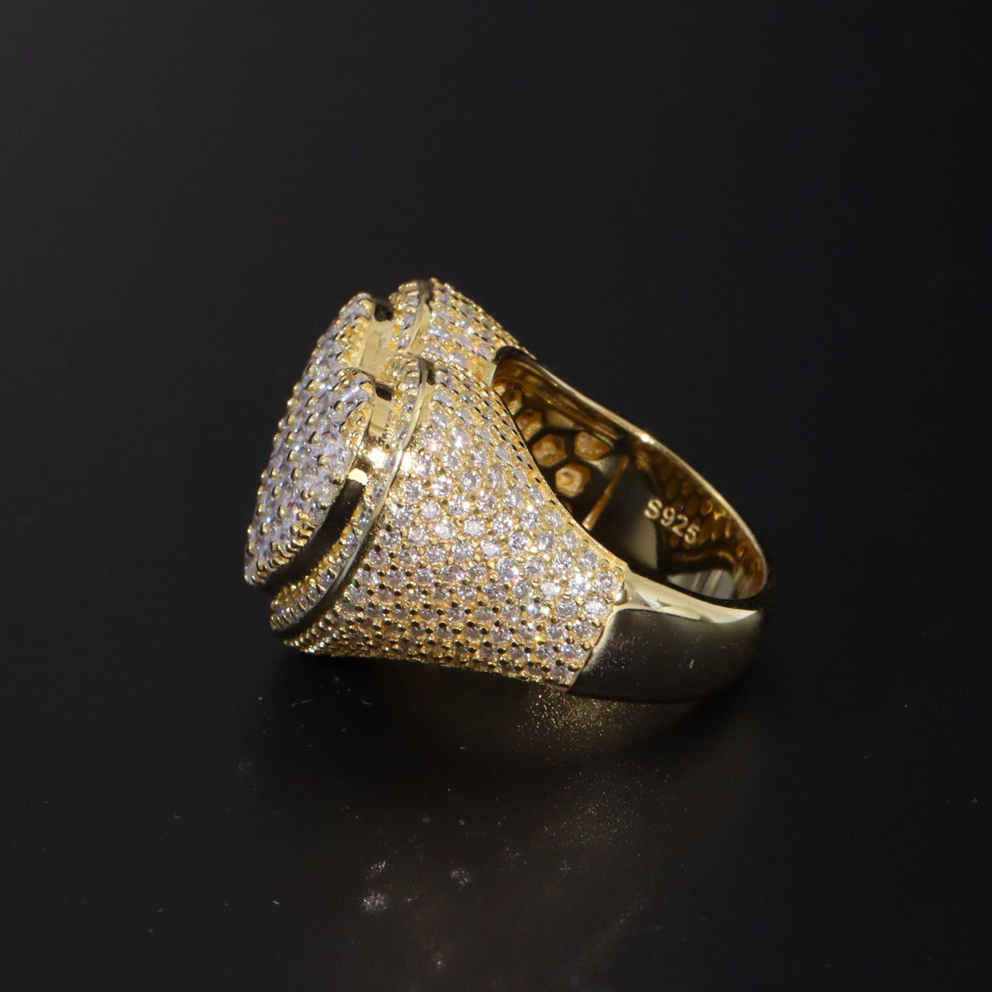 Moissanite Diamond Heart Signet Ring