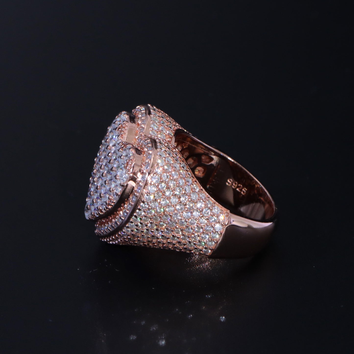 Moissanite Diamond Heart Signet Ring