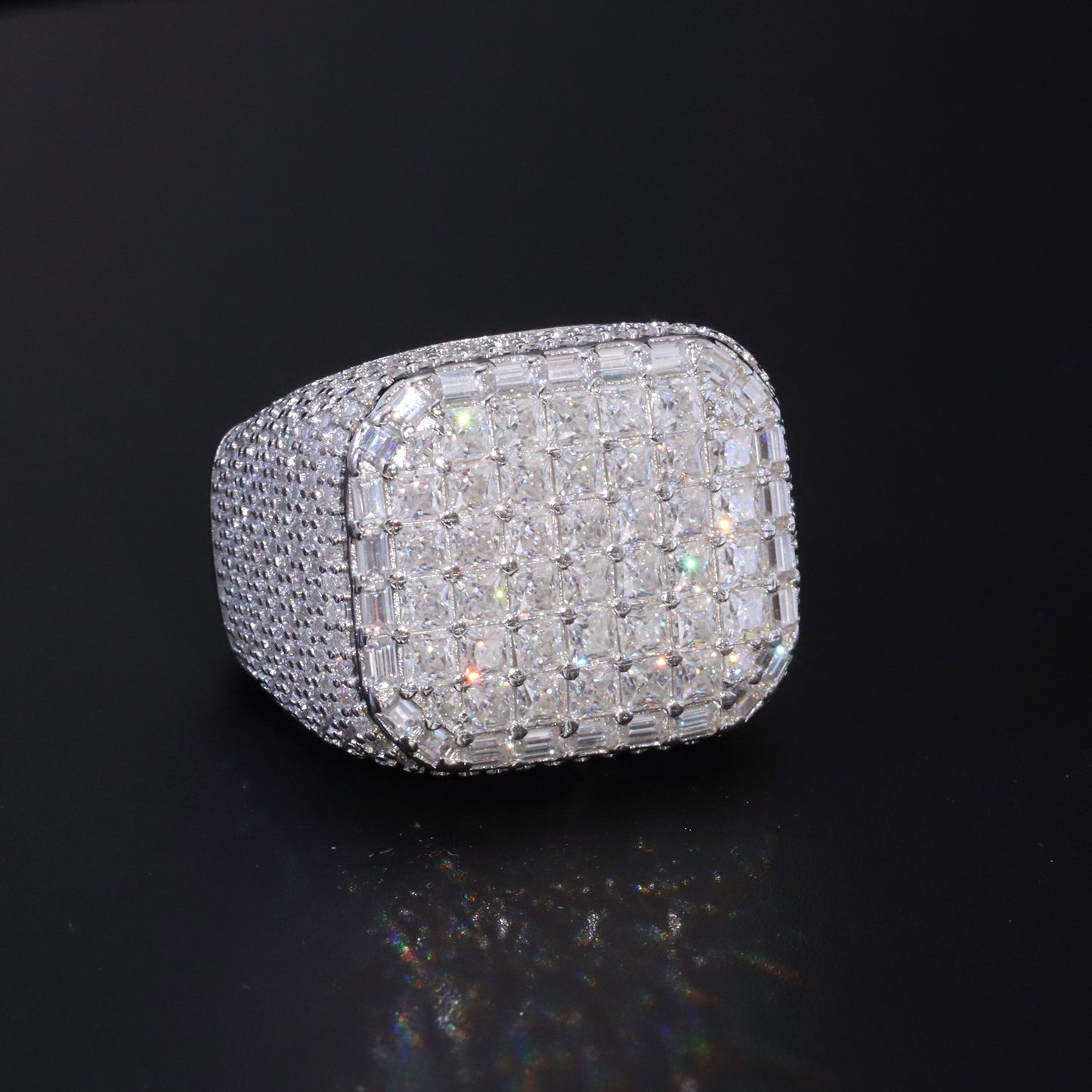 Luxe Diamond Moissanite Signet Ring