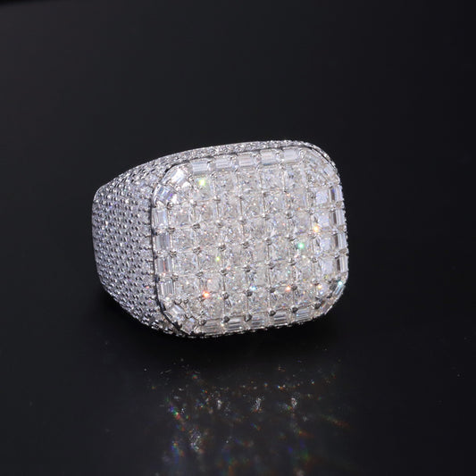 Luxe Diamond Moissanite Signet Ring