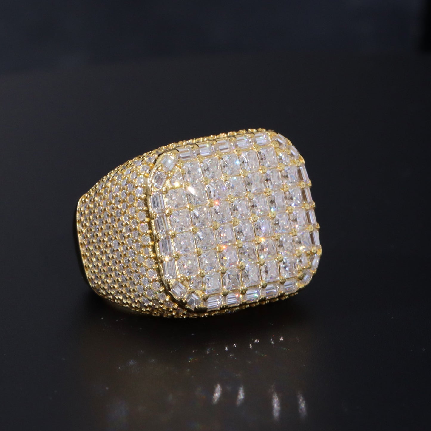 Luxe Diamond Moissanite Signet Ring