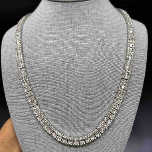 14k White Gold Baguette Chain | 35 CT VS-1 | 81 Grams