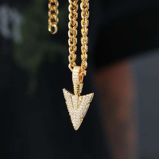 Moissanite Arrowhead Pendant in Vermeil