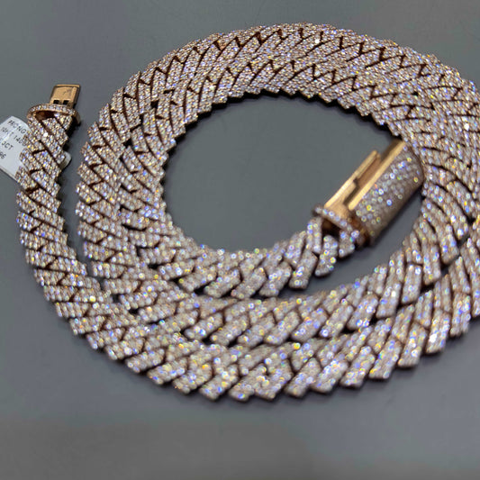 10k ICED ROSE GOLD MIAMI BUSTDOWN CUBAN LINK
