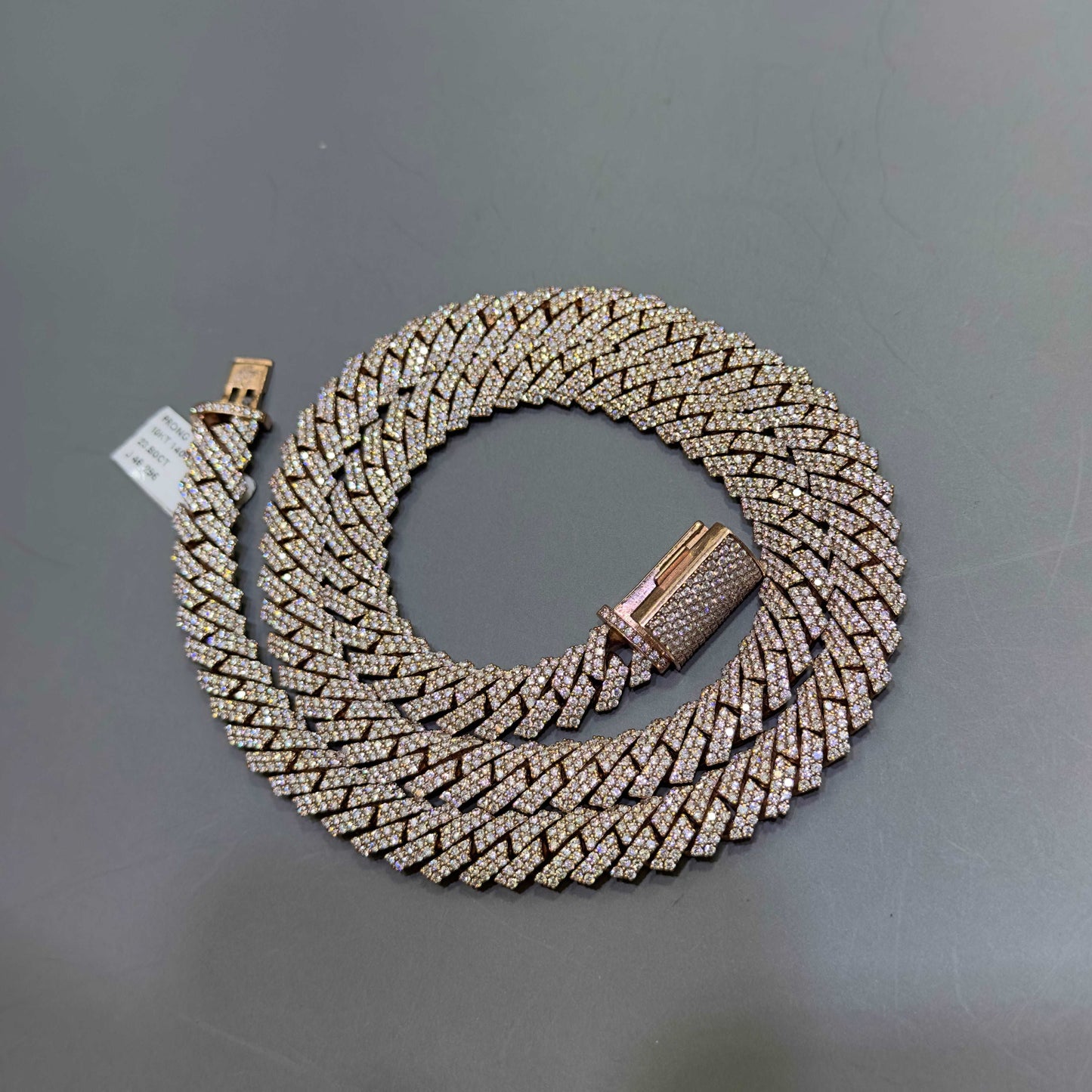 10k ICED ROSE GOLD MIAMI BUSTDOWN CUBAN LINK