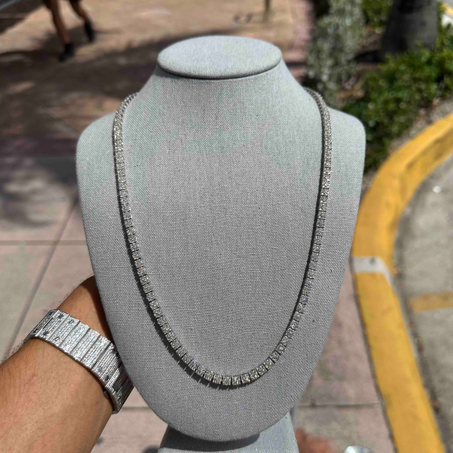 10k Diamond Baguette Chain