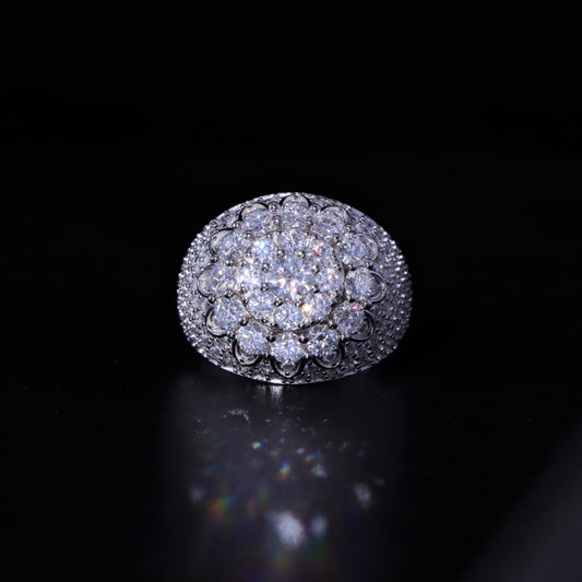 Moissanite S925 Clustered Ring in White Gold