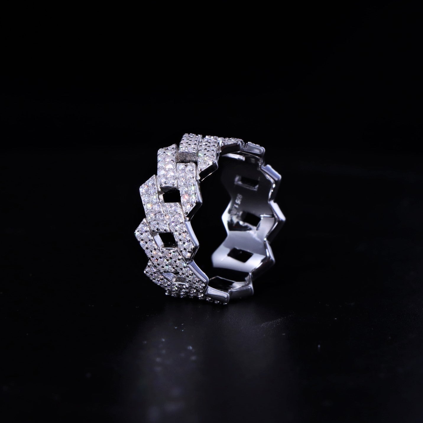 Moissanite S925 Prong Cuban Ring
