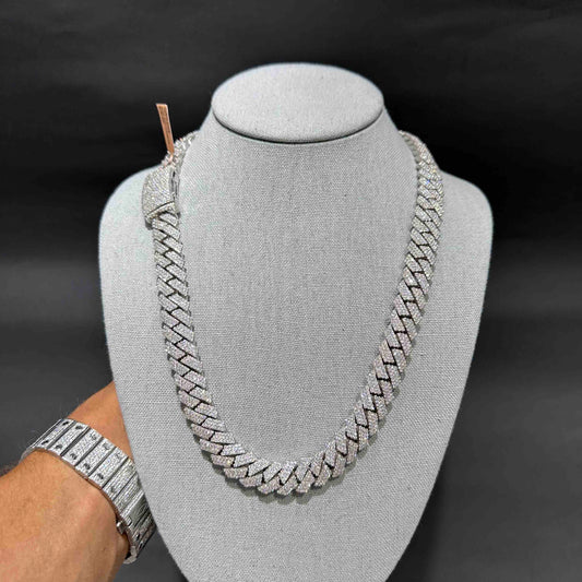10k White Gold VVS Iced Out Cuban Chain | 273 Grams | 25 ct