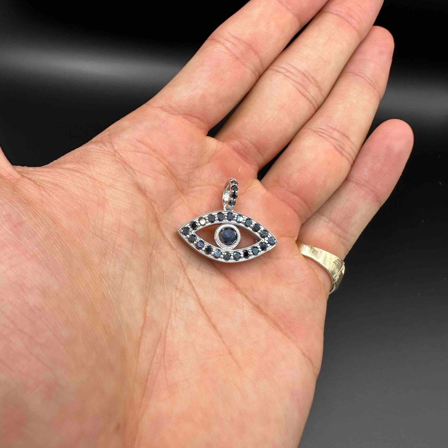 14k Black Diamond All Seeing Eye