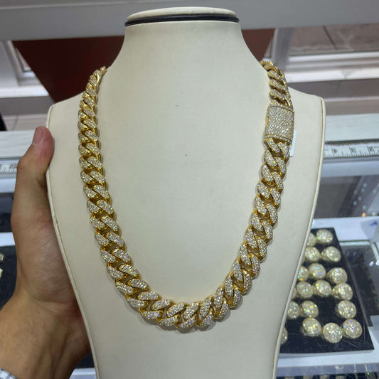 10k Yellow Gold Bust Down Cuban Link Chain | 15+ Cts VS1 | 300-400 Grams