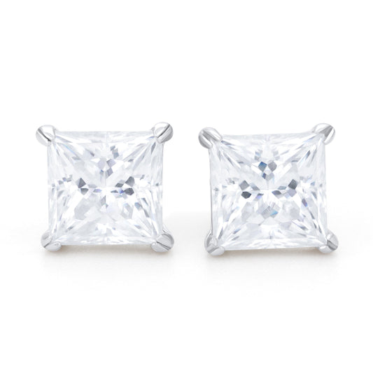 Princess Cut Moissanite Stud Earrings