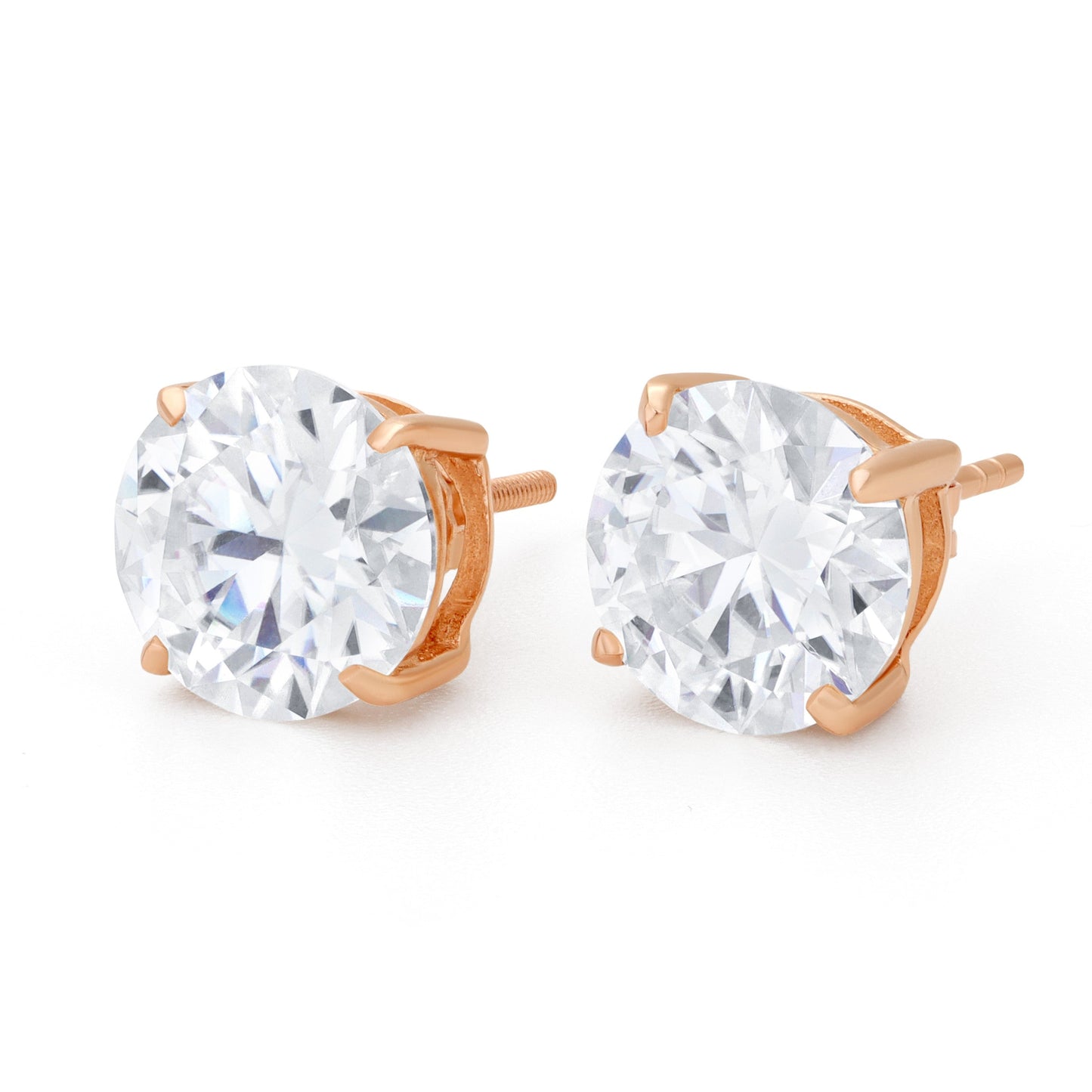 Round Cut Moissanite Stud Earrings