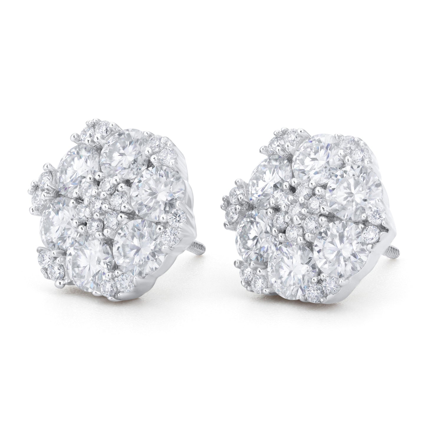 12mm Moissanite S925 Hexagon Stud Earrings