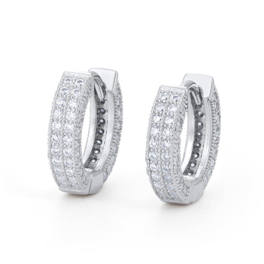 Moissanite Iced Huggie Hoop Earrings