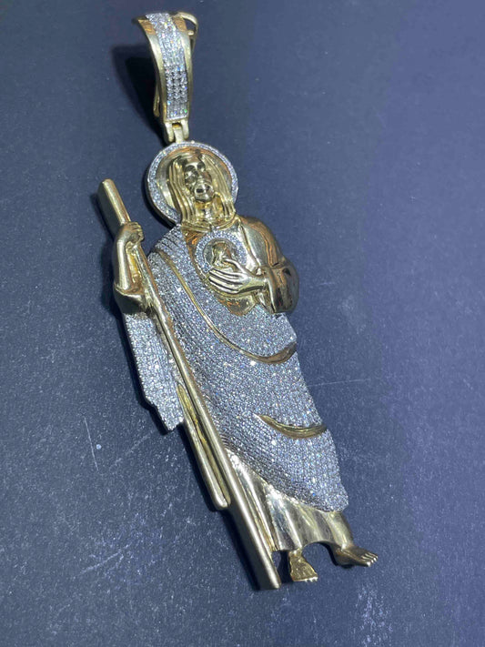 Iced Out Gold Jesus Pendant