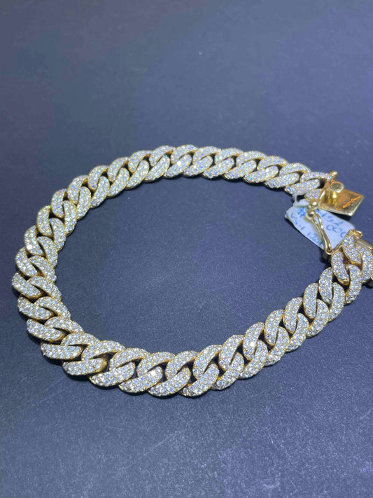 Iced Out Cuban Bracelet 10k Two Tone | VS1 50 G