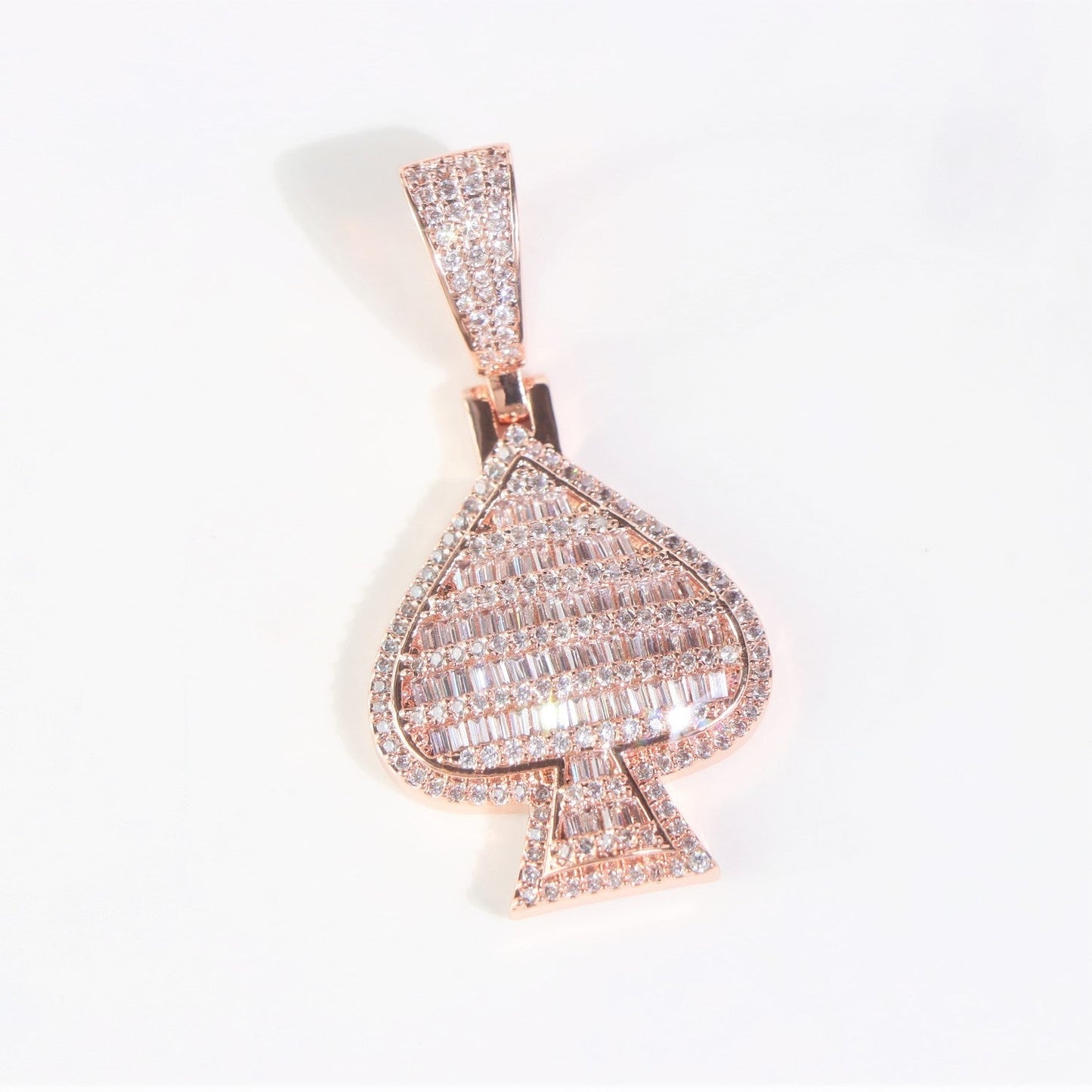 Baguette Moissanite Black Spade Pendant