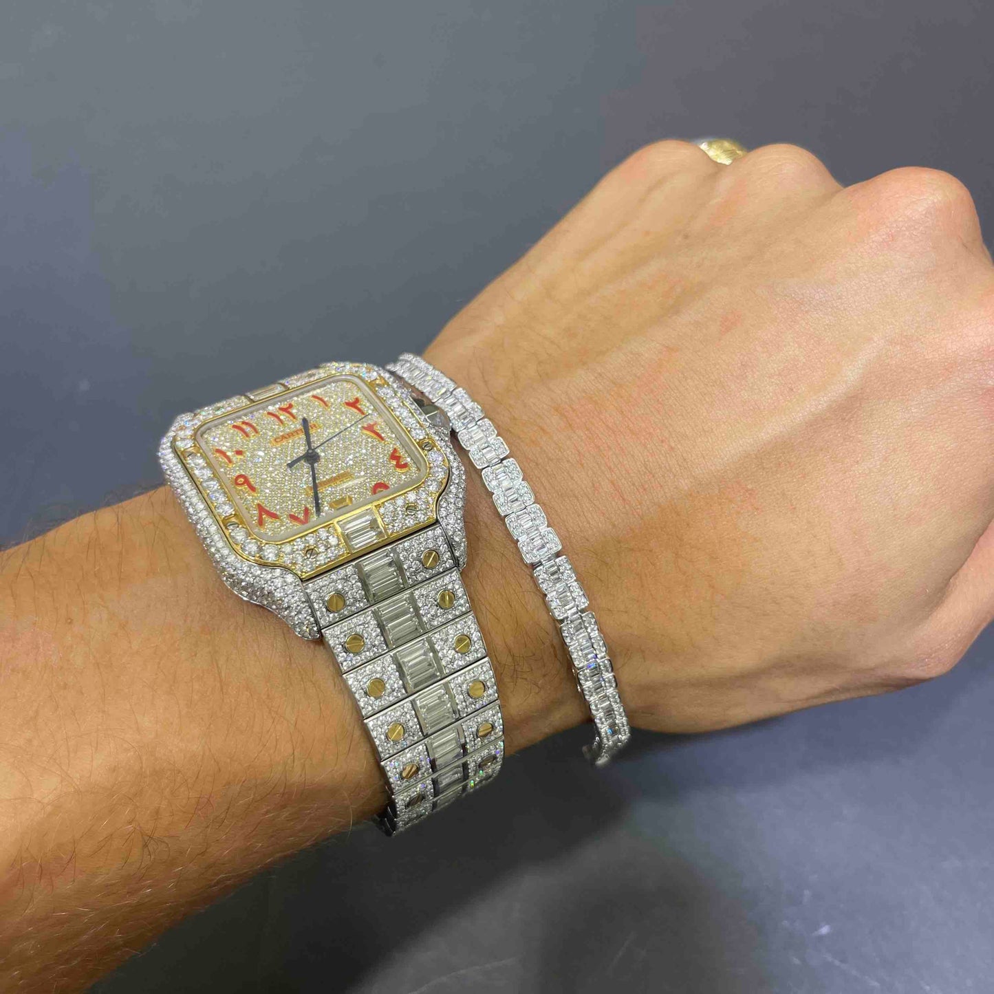 Diamond 14k Baguette Bracelet Iced Out 17 Grams Natural 💎