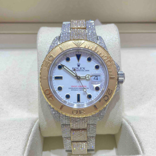 Yacht Master Iced Out 40mm ROLEX Two-Tone | 18k Gold | 22cts Vs-1