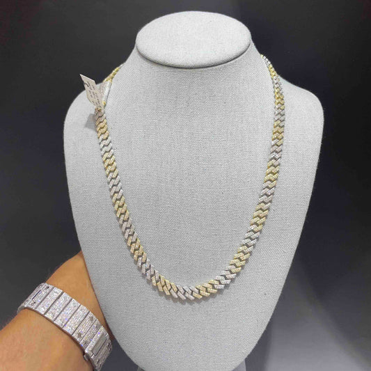 10k Two Tone 10MM Miami Cuban Link Chain Brand New