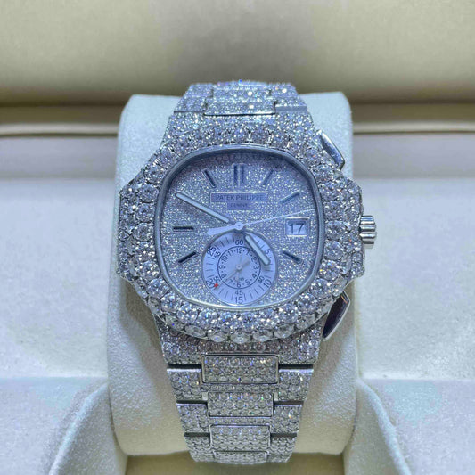 VVS Patek Philippe Nautilus 5980 Stainless Steel Bust Down Watch | 35+ cts