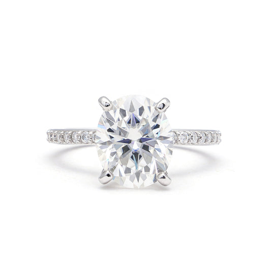 Adorned Oval Cut Moissanite Ring