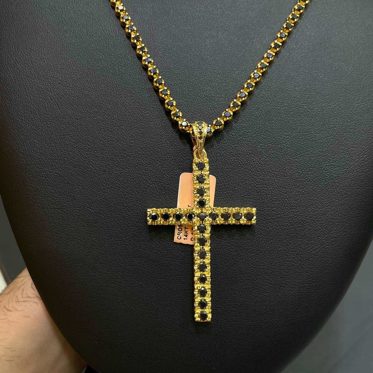14k Black Diamond Cross